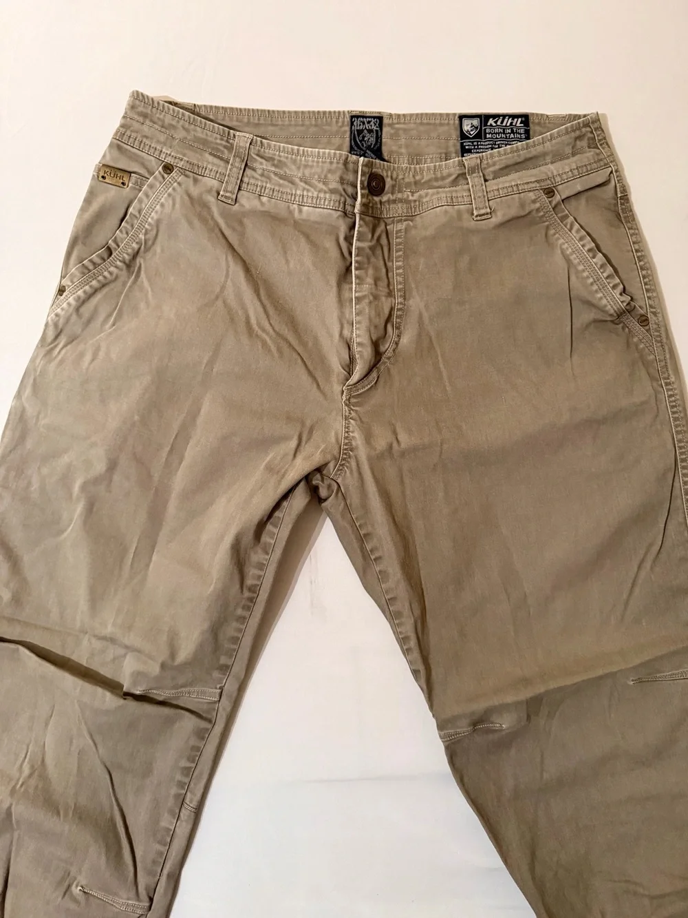 Mens Kuhl Slackr Pant Brown Vintage Patina Dye Outdoor Hiking Nature 36x32